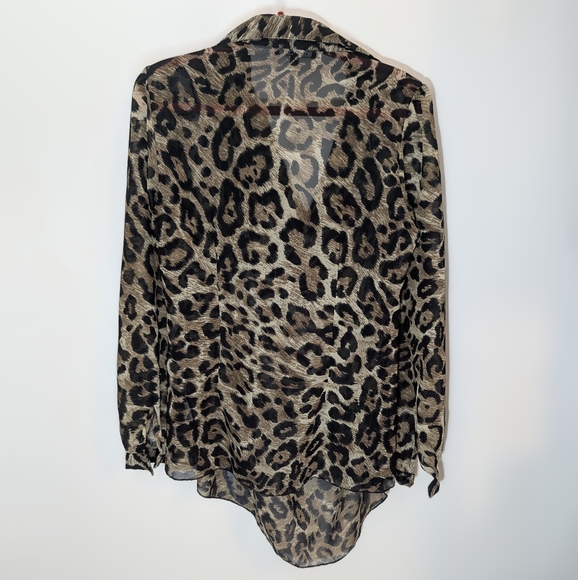 Leopard Print Sheer Blouse - Picture 6 of 12